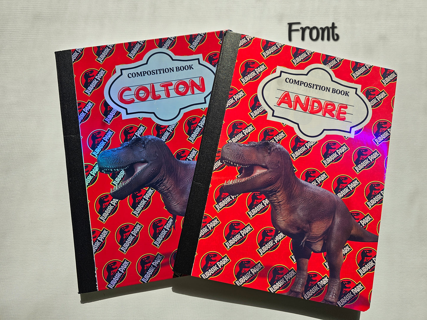 Custom Composition Notebook Red Dinosaur