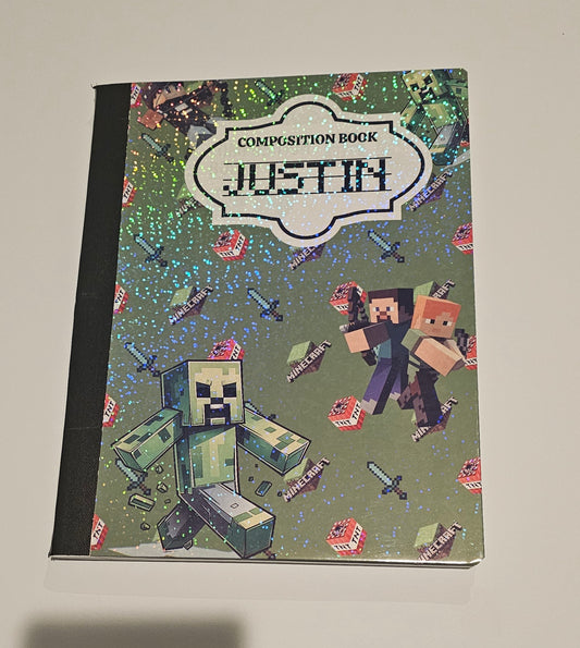 Custom Composition Notebook Green Block