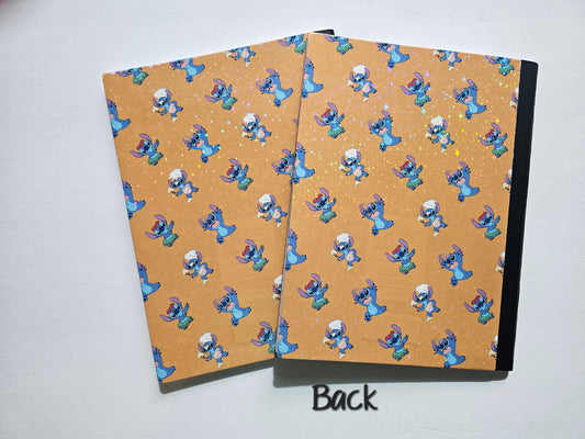 Custom Composition Notebook Orange Blue Alien