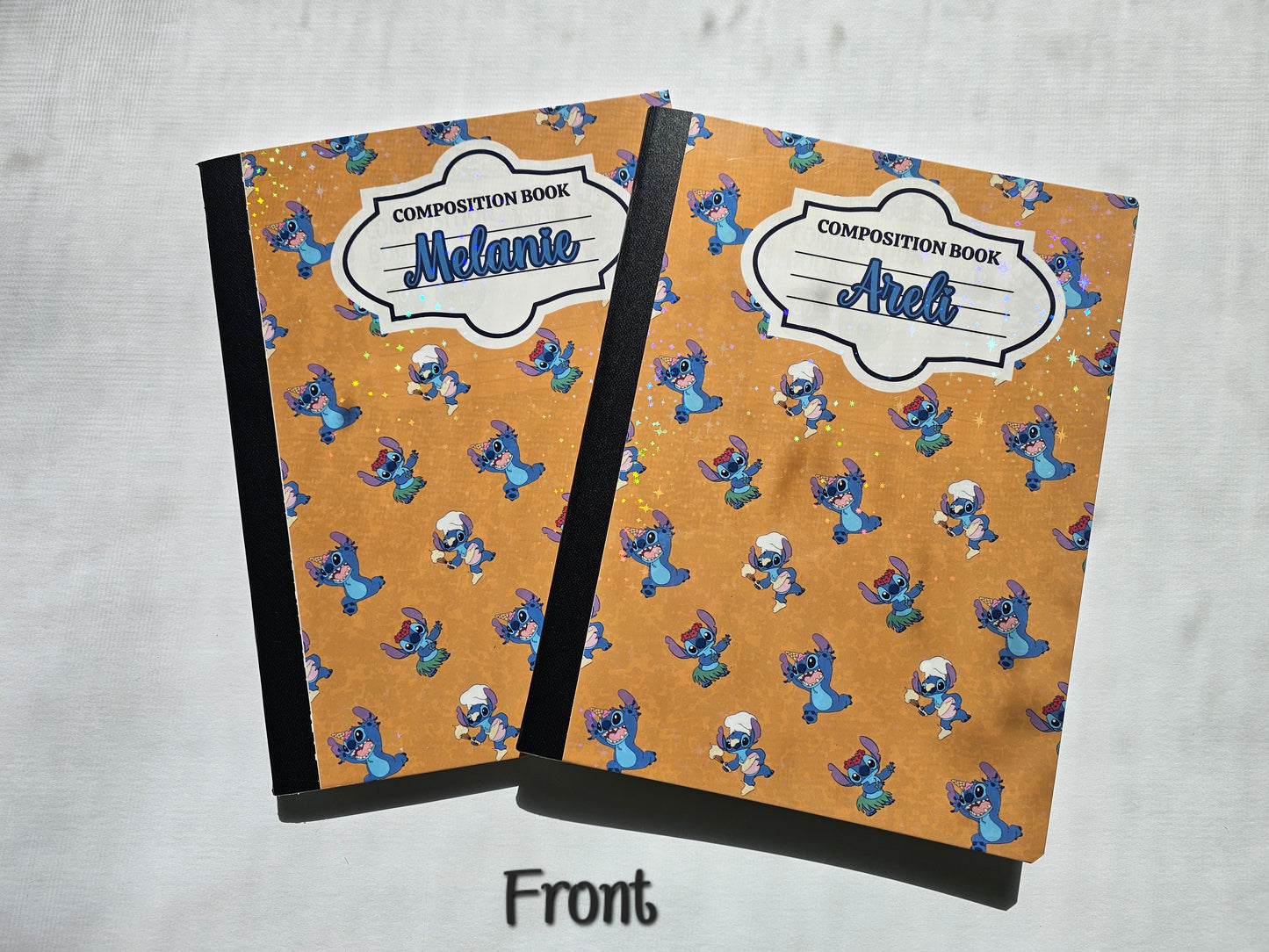 Custom Composition Notebook Orange Blue Alien